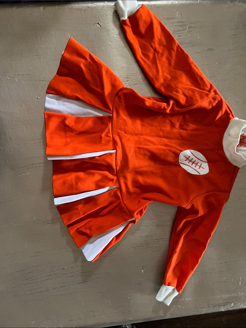 Vintage 70’s Orange & White Kids Cheerleader Costume Dress